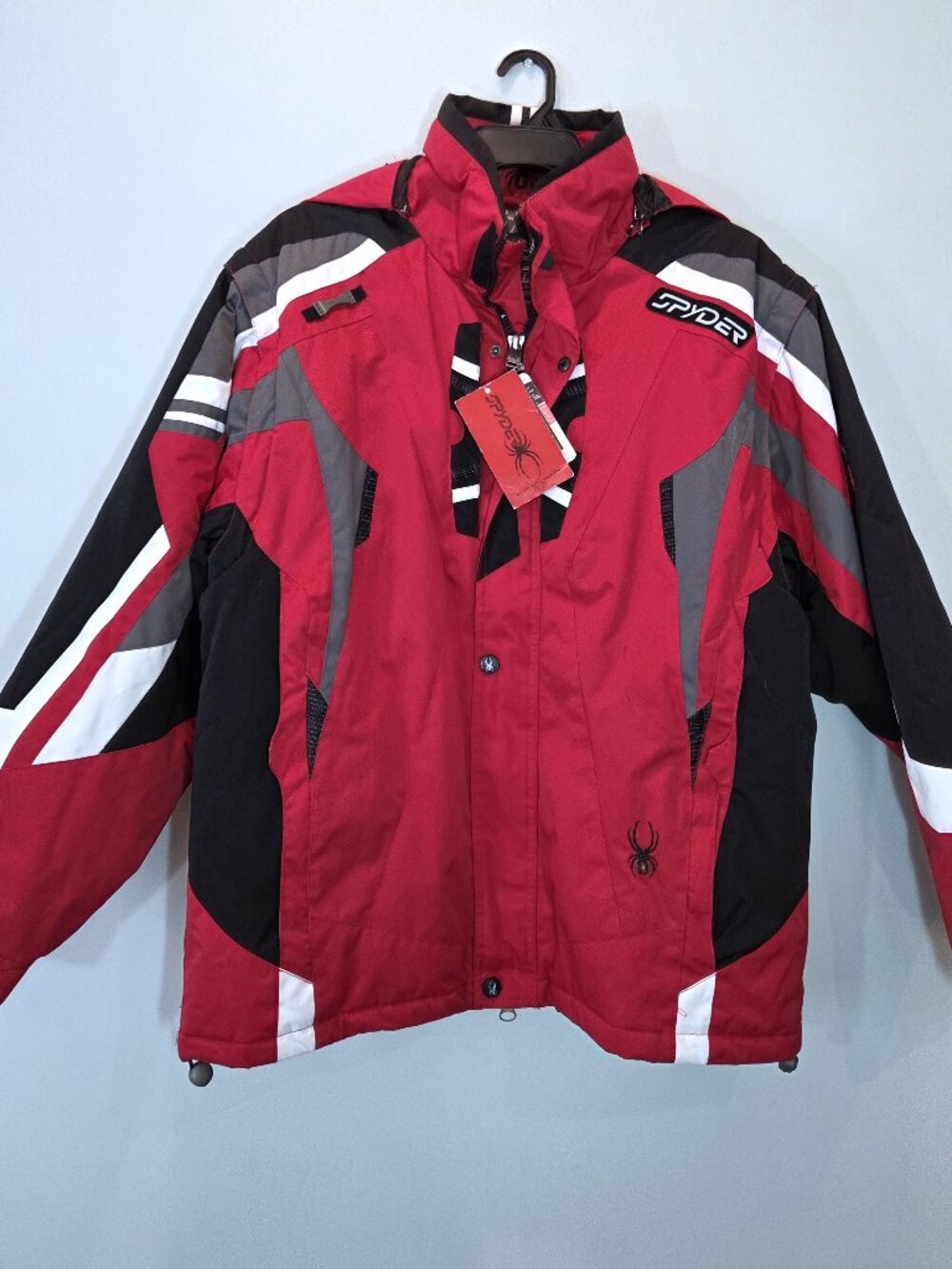 NWT Spyder Red & Black Core Winter Jacket with Detachable Sleeves Size XXL